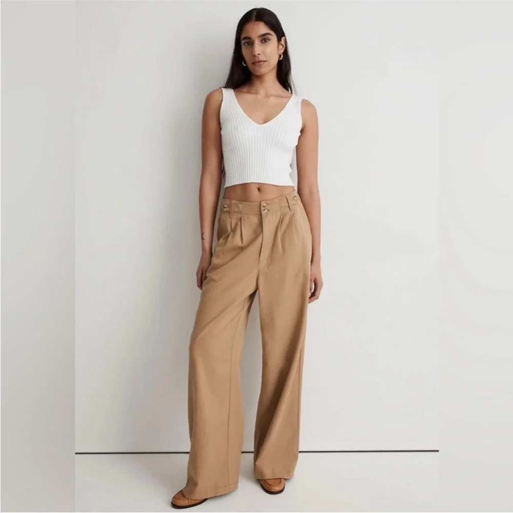 Madewell The Harlow Wide Leg Pant Acorn 2 Petite - Picture 1 of 11